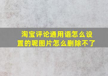 淘宝评论通用语怎么设置的呢图片怎么删除不了