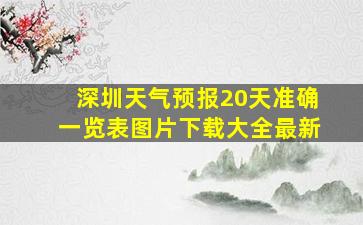 深圳天气预报20天准确一览表图片下载大全最新