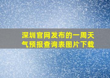 深圳官网发布的一周天气预报查询表图片下载