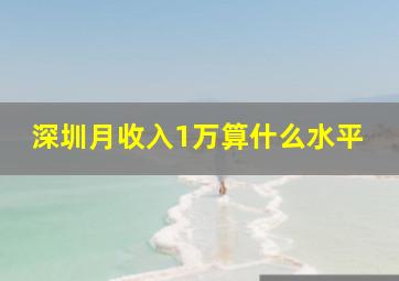 深圳月收入1万算什么水平