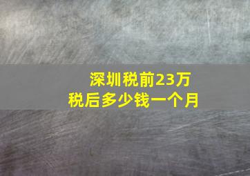 深圳税前23万税后多少钱一个月