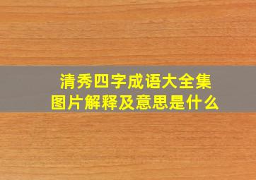 清秀四字成语大全集图片解释及意思是什么