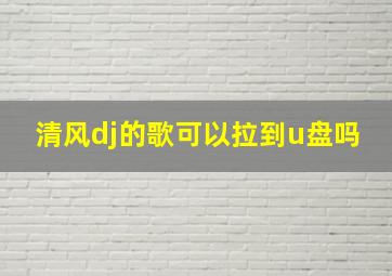 清风dj的歌可以拉到u盘吗