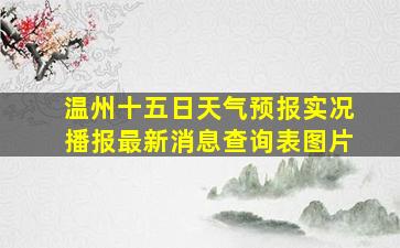 温州十五日天气预报实况播报最新消息查询表图片