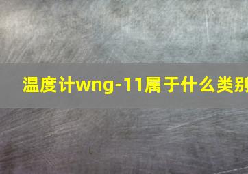 温度计wng-11属于什么类别