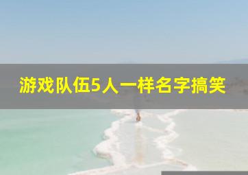 游戏队伍5人一样名字搞笑