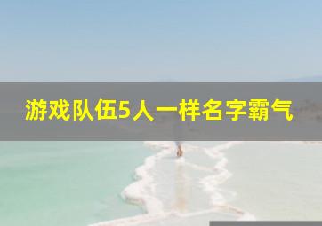 游戏队伍5人一样名字霸气