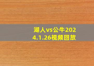 湖人vs公牛2024.1.26视频回放