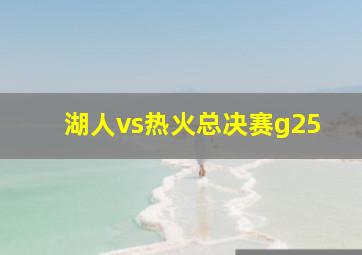 湖人vs热火总决赛g25