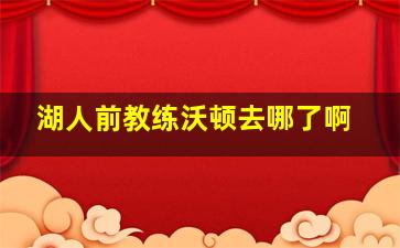 湖人前教练沃顿去哪了啊