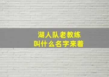 湖人队老教练叫什么名字来着