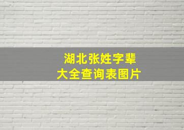 湖北张姓字辈大全查询表图片