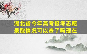 湖北省今年高考报考志愿录取情况可以查了吗现在