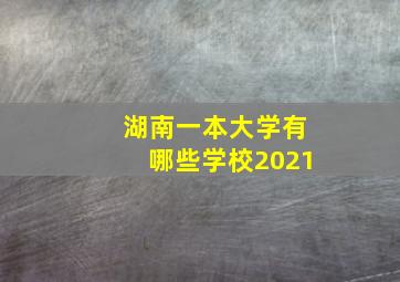 湖南一本大学有哪些学校2021