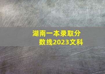 湖南一本录取分数线2023文科