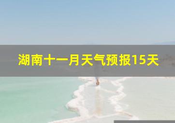 湖南十一月天气预报15天