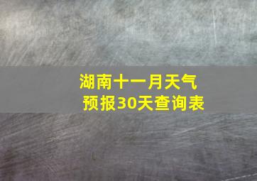 湖南十一月天气预报30天查询表