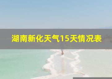 湖南新化天气15天情况表