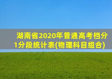 湖南省2020年普通高考档分1分段统计表(物理科目组合)