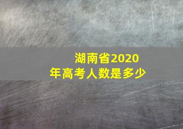 湖南省2020年高考人数是多少