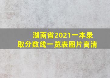 湖南省2021一本录取分数线一览表图片高清