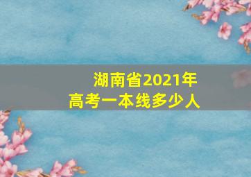 湖南省2021年高考一本线多少人