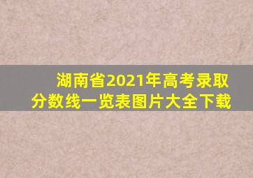 湖南省2021年高考录取分数线一览表图片大全下载