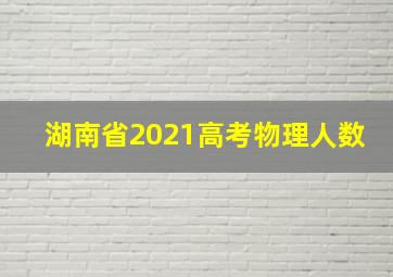 湖南省2021高考物理人数