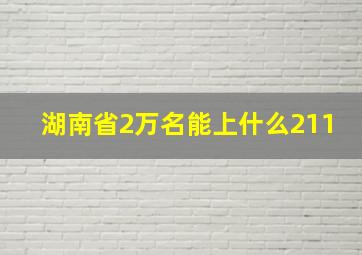 湖南省2万名能上什么211