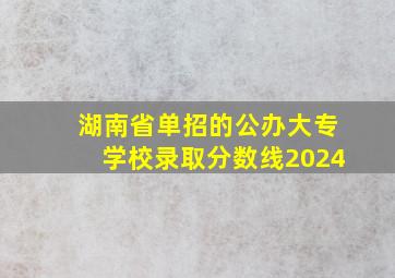 湖南省单招的公办大专学校录取分数线2024