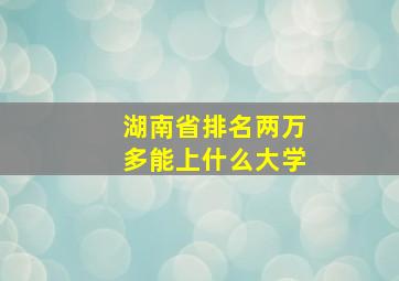 湖南省排名两万多能上什么大学