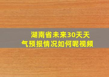 湖南省未来30天天气预报情况如何呢视频