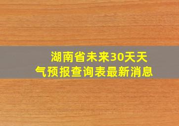 湖南省未来30天天气预报查询表最新消息