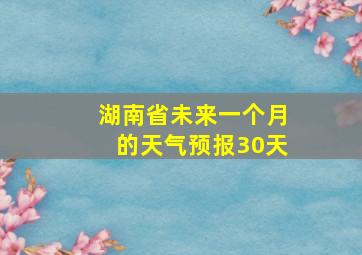 湖南省未来一个月的天气预报30天