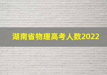 湖南省物理高考人数2022