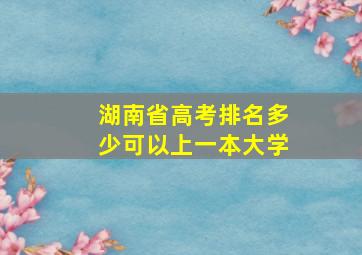 湖南省高考排名多少可以上一本大学