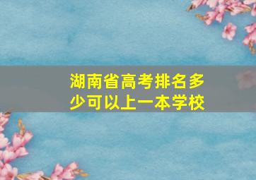 湖南省高考排名多少可以上一本学校