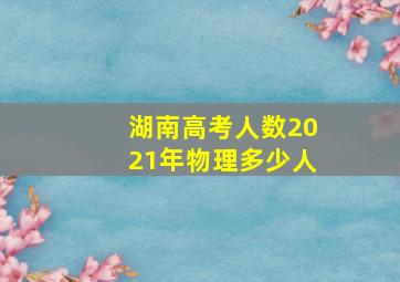 湖南高考人数2021年物理多少人