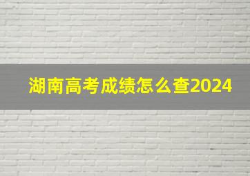 湖南高考成绩怎么查2024