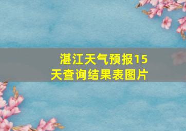 湛江天气预报15天查询结果表图片