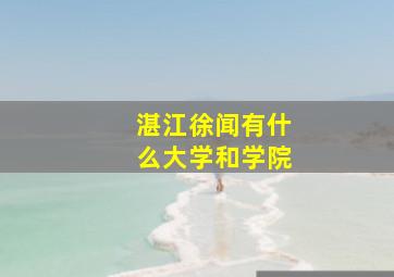 湛江徐闻有什么大学和学院