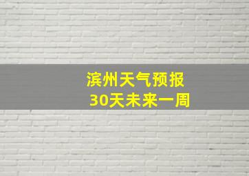 滨州天气预报30天未来一周