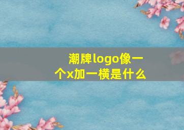 潮牌logo像一个x加一横是什么