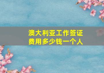 澳大利亚工作签证费用多少钱一个人