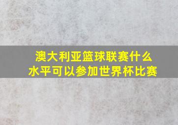 澳大利亚篮球联赛什么水平可以参加世界杯比赛