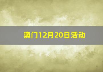 澳门12月20日活动