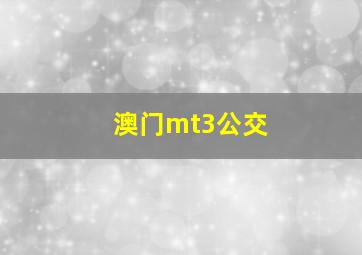 澳门mt3公交