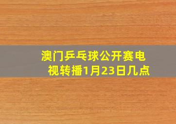 澳门乒乓球公开赛电视转播1月23日几点