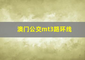 澳门公交mt3路环线