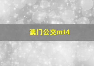 澳门公交mt4